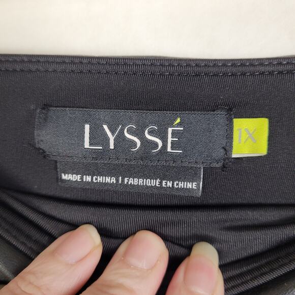 Lysse black faux leather pants women's size 1X - Picture 3 of 8